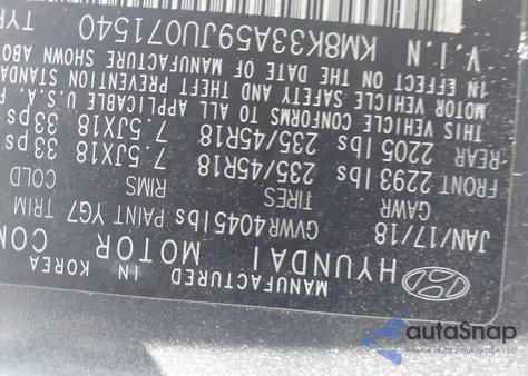 2018 Hyundai Kona Limited from USA, damaged, VIN KM8K33A59JU071540